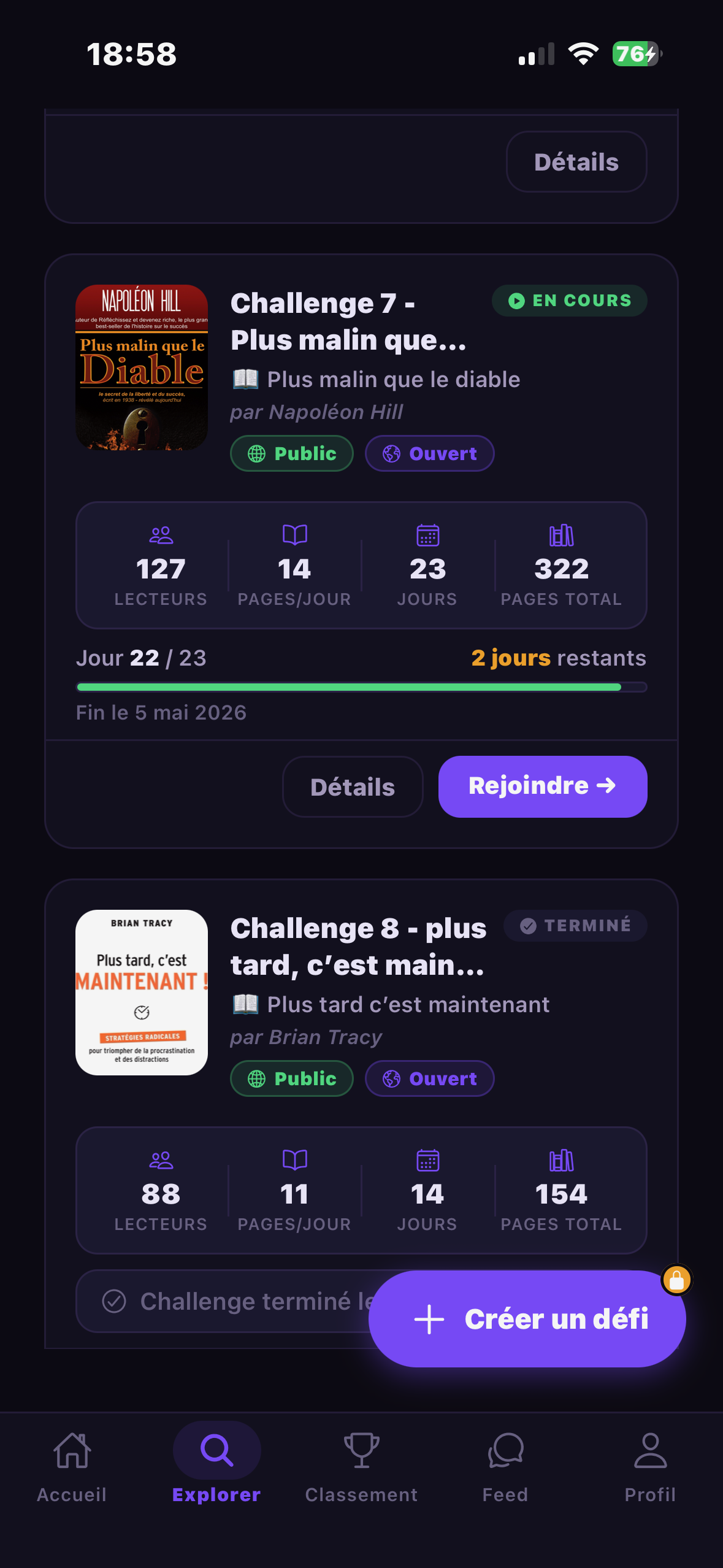 Tous les challenges